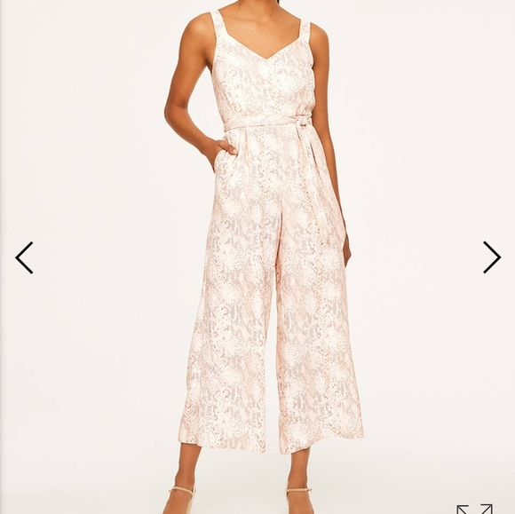 LOFT Pants - NWT SNAKE PRINT RUFFLE WRAP JUMPSUIT Size 8